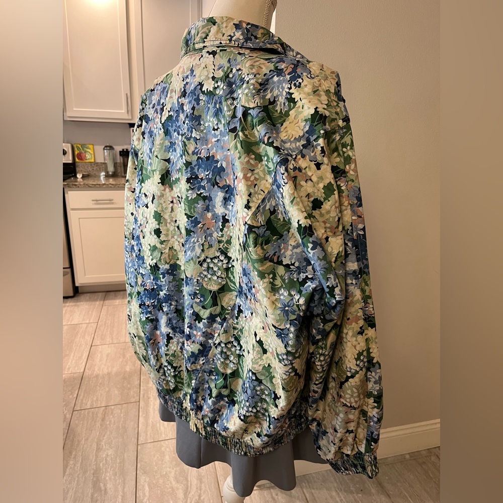 Rare Find! Vintage Ribbons Floral Lined Windbreaker Jacket - Size Large - Picture 16 of 17